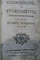 Sztarisinsztvo i zvacsinsztvo – prekmurian evangelic agenda about the marriage, like by István Szijjártó (1807)
