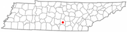 Location of Manchester, Tennessee