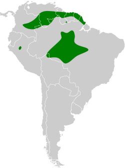 Distribución geográfica de la tangara de galones.