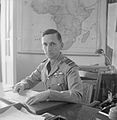 Air Chief Marshal Sir Arthur Tedder, Air Officer Commanding-in-Chief, Middle East Forces, sitting at his desk at Air House, his official residence in Cairo, Egypt.