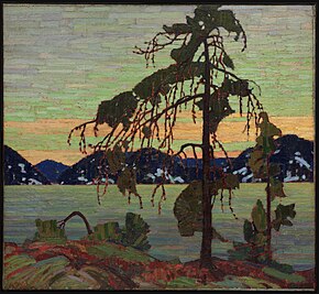 The Jack Pine by Tom Thomson. Oil on canvas, 1916, in the collection of the National Gallery of Canada. The Jack Pine, by Tom Thomson.jpg