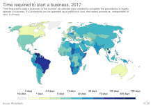 Mapamundi con los países en diversos colores