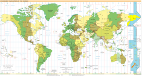 Carte du fuseau horaire.