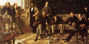 Parisian composers: The Circle of the Rue Royale, 1868. Tissot Cercle Detail.jpg