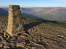 Trig point on Mam Tor, Derbyshire, England Trig point .jpg