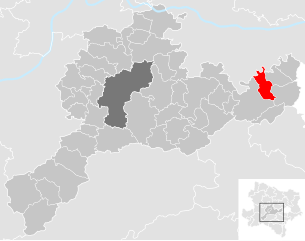 Lage der Gemeinde Tullnerbach im Bezirk St. Pölten-Land (anklickbare Karte)