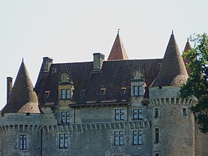 Château de Marzac (vue extérieure de la demeure du Comte d'Allas).