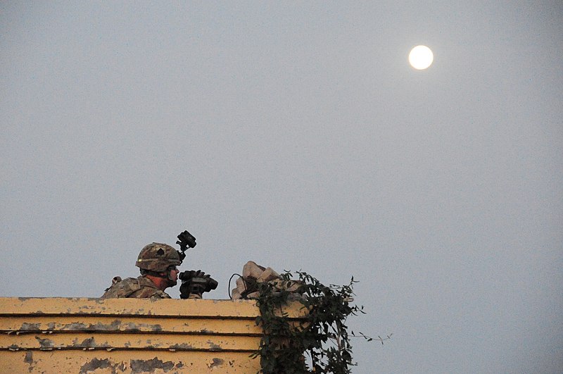 File:U.S. Army Staff Sgt. Eric Blaszkowski, a forward observer with the 1st Platoon, Echo Company, 2nd Battalion, 506th Infantry Regiment, 4th Brigade Combat Team, 101st Airborne Division, scans the surrounding area 131020-A-QG286-004.jpg