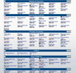 UCSC Genome Browser Tracks for Categories: Mapping and Sequencing, Genes and Gene Predictions, Phenotype and Literature, COVID-19, Single- Cell RNA-Seq, mRNA and EST. UCSC Tracks 2022 1.png