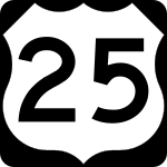 ABD Karayolu 25 yol levhası