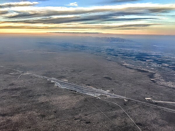 Intermodal terminal just outside Santa Teresa, New Mexico, used for exchanging freight with trucks from Mexico