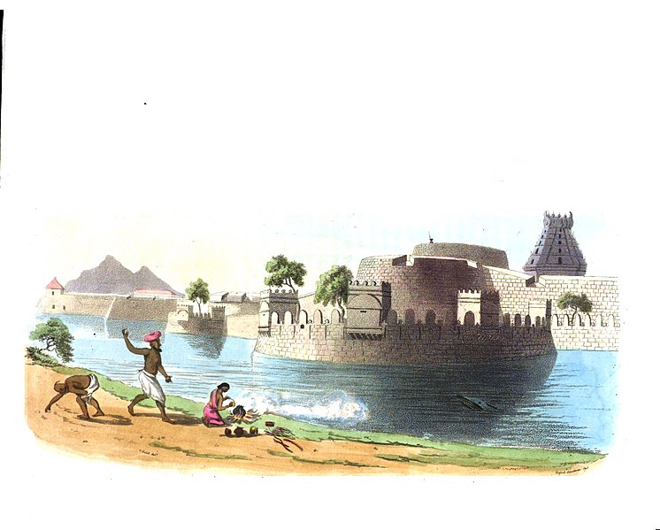 File:Vellore fort, colour painting.jpg