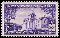 Vermont statehood, 1791
1941 issue Vermont 150th Anniv statehood 3c 1941 issue.JPG