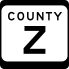 Marqueur d'itinéraire de l'autoroute Z pour camions du comté du Wisconsin