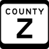 Wisconsin County Truck Highway Z Routenmarkierung