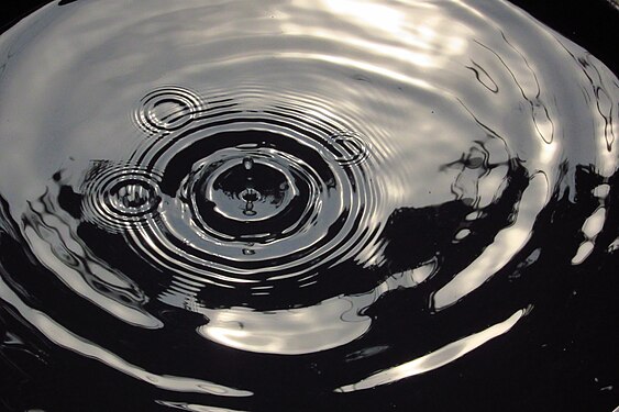 Water droplets make waves