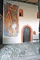 English: Gothic fresco of Saint Christopher on the southern wall Deutsch: Gotisches Fresko Heiliger Christopherus an der Süd-Wand