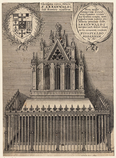 Shrine of St Erkenwald, relics removed 1550, lost as a monument in the Great Fire of London