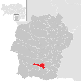 Poloha obce Wernersdorf v okrese Deutschlandsberg (klikacia mapa)