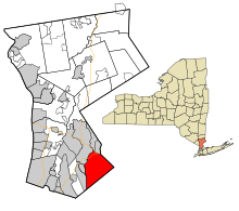 Westchester County New York incorporated and unincorporated areas Rye (city) highlighted.svg