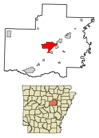 Localização de Searcy em White County, Arkansas.