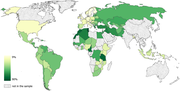 Prevalence of belief in witchcraft by country[199]