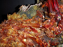 Crystal blades of zincite Zincite from Arizona.jpg