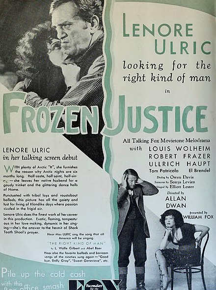 Ullrich Haupt co-stars in Frozen Justice ad from The Film Daily. This is a Lost Film.