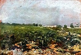 Céleyran, Vue des vignes (Céleyran, View of the vineyards) by Toulouse-Lautrec in Musée Toulouse-Lautrec Albi