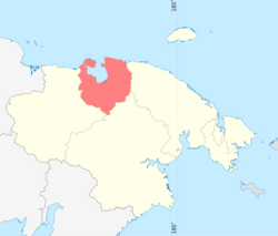 Čaunas rajons Čukotkas autonomā apvidus kartē