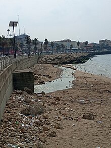 An estuary belonging to the sewage system of the city of Sidon in Lebanon. mSb lmjry fy Syd.jpg