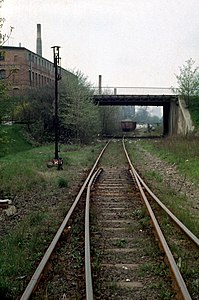 Richtung Bf Le Eilb Bf, das Signalfragment war das Vorsignal Vb der Abzw Anger. Im Hintergrund lag der Lagerplatz der Brm Halle (S).