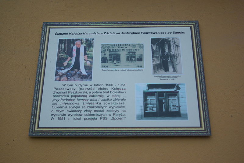 File:10 Jagiellońska Street in Sanok 2013 plaque to Zdzisław Peszkowski.jpg