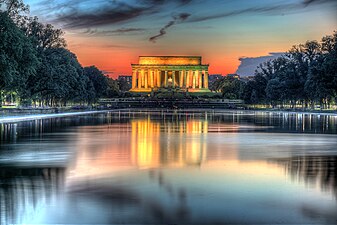 Lincoln Memorial from the Lincoln Memorial Reflecting Pool in Washington, D.C.