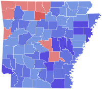 1964 Arkansas gubernatorial election results map by county.svg