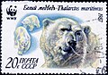 Русский: Почтовая марка СССР. 1987. WWF. Белый медведь