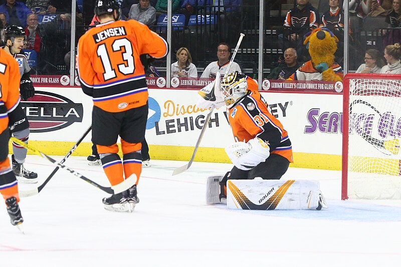 File:2017 AHL All-Star Game - Nicklas Jensen and Zane McIntyre (32497246331).jpg