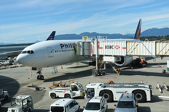 Philippine Airlines Boeing 777-300ER at Vancouver International Airport