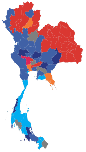 Partidos que conquistaram a maioria dos assentos para cada província