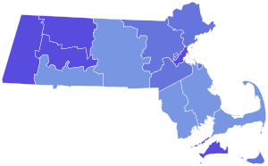 2022 Massachusetts Attorney General election results map by county.svg