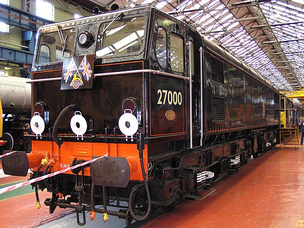 Preserved locomotive no. 27000 in original black livery
