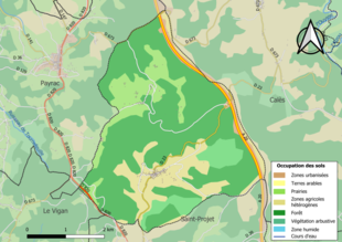 Mappa a colori che mostra l'uso del suolo.