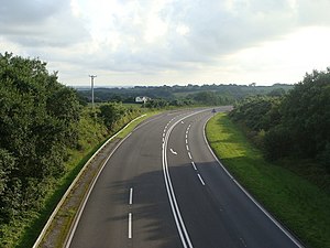 A477 trunk road from the bridge - geograph.org.uk - 1404312.jpg