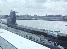 The locally upgraded Balao-class submarine ARA Santiago del Estero, Argentine Naval Base at Mar del Plata, circa 1969 ARA-Stgo.jpg