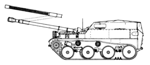 АСУ-57 с пушкой Ч-51М; сверху показан ствол пушки Ч-51