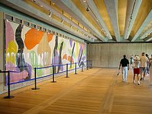 The Utzon Room: rebuilt under Utzon in 2000 with his tapestry, Homage to Carl Philipp Emanuel Bach AUS NSW Opera House DSC05119.jpg