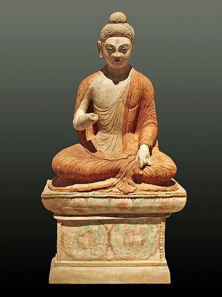 File:A statue depicting Buddha giving sermon, from Sarnath, now at Museum of Asian Art, Dahem Berlin.jpg