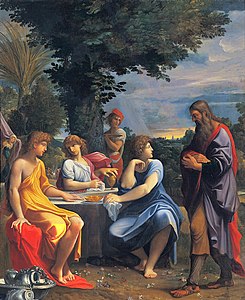 Abraham et les trois anges Pinacothèque nationale de Bologne.