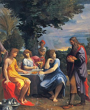 Abraham et les trois anges Pinacothèque de Bologne.