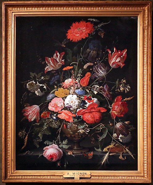 File:Abraham mignon, fiori in un vaso di metallo, 1670 ca.jpg